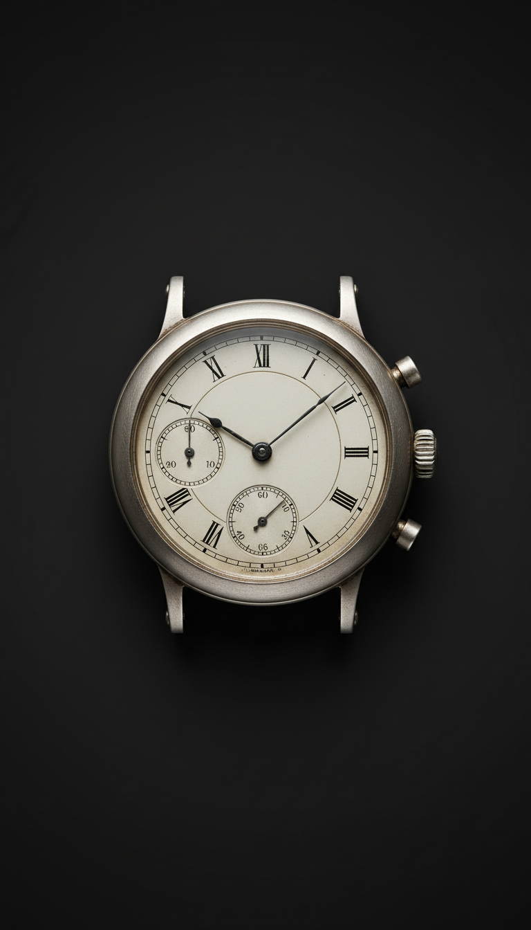 Antique Silver Chronograph Watch