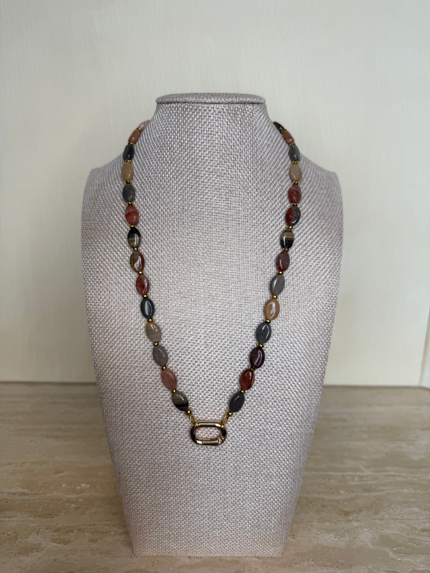 Rainbow Onyx Necklace - Gold Plated