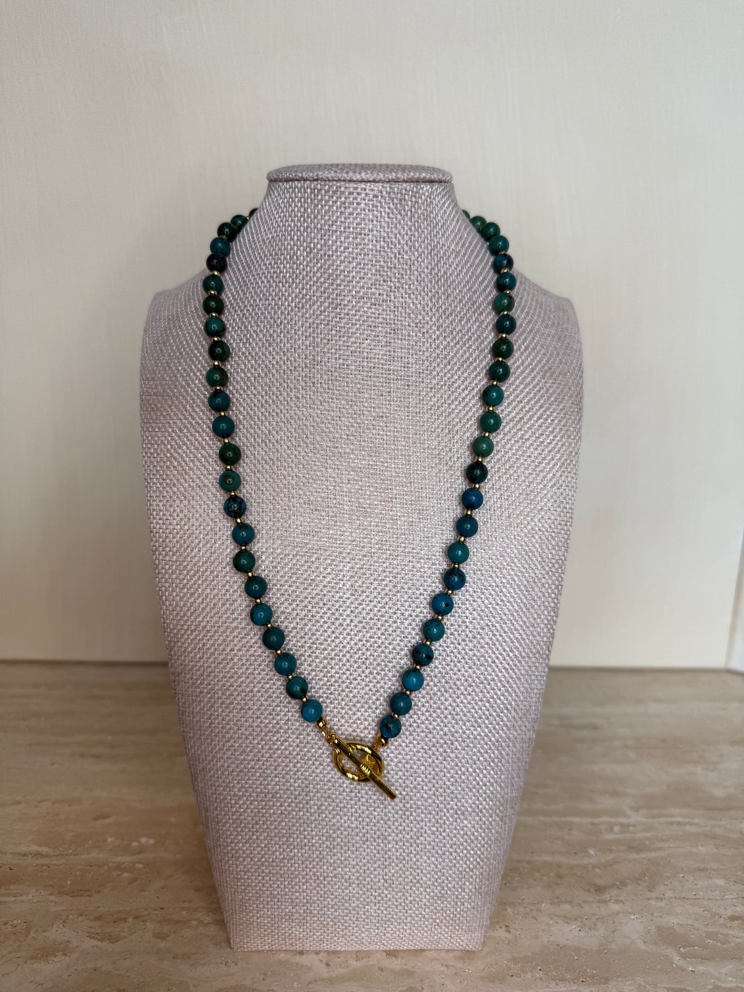Genuine Turquoise Necklace - Gold Plated