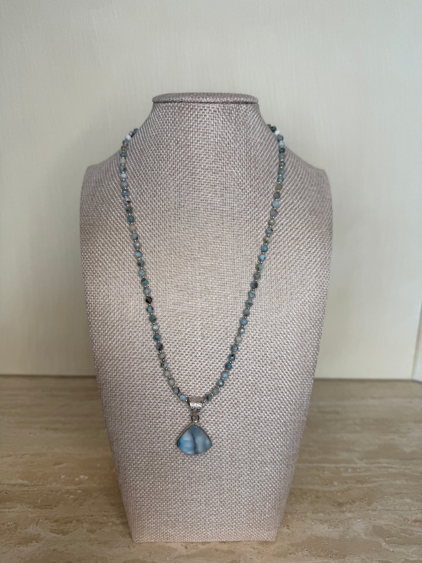 Larrimar Necklace and Pendant - Silver Plated