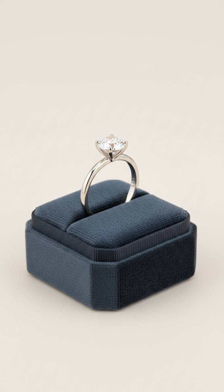 Solitaire Diamond Ring in Solid Gold