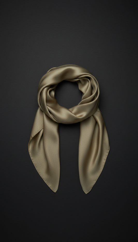 Heritage Olive Silk Neck Scarf