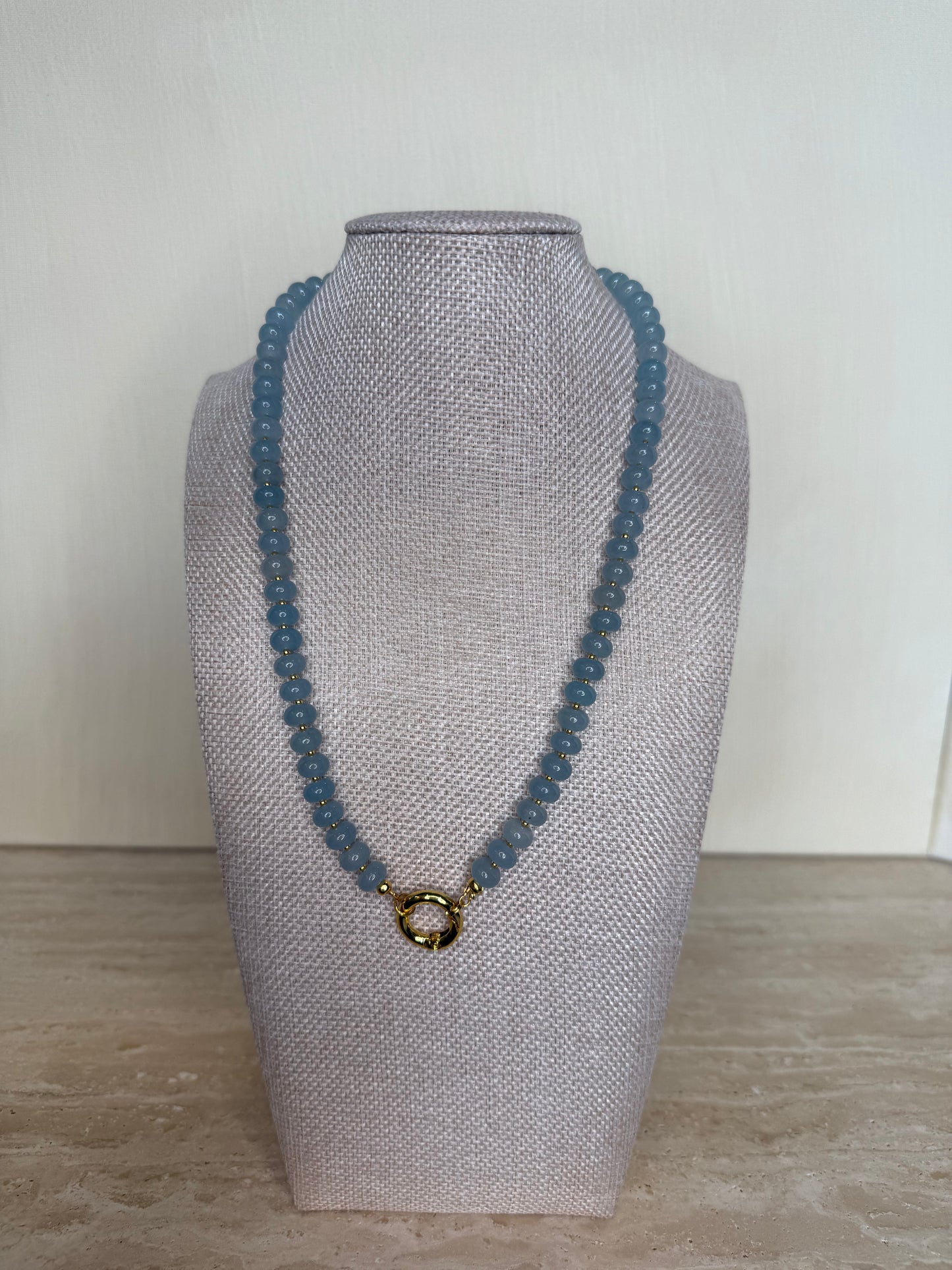 Blue Jade Necklace - Gold Plated