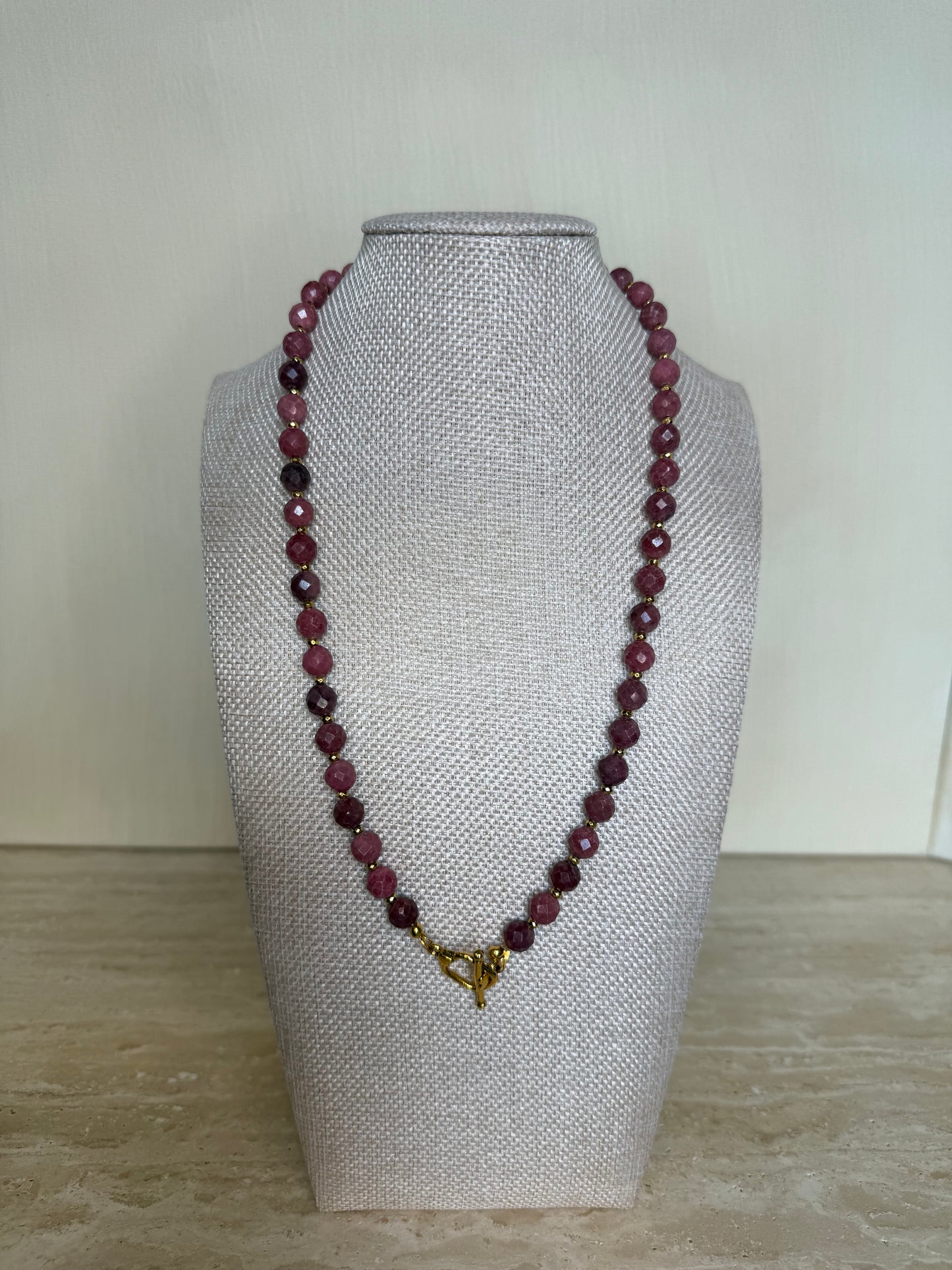 Rhodonite Necklace - Gold Plated