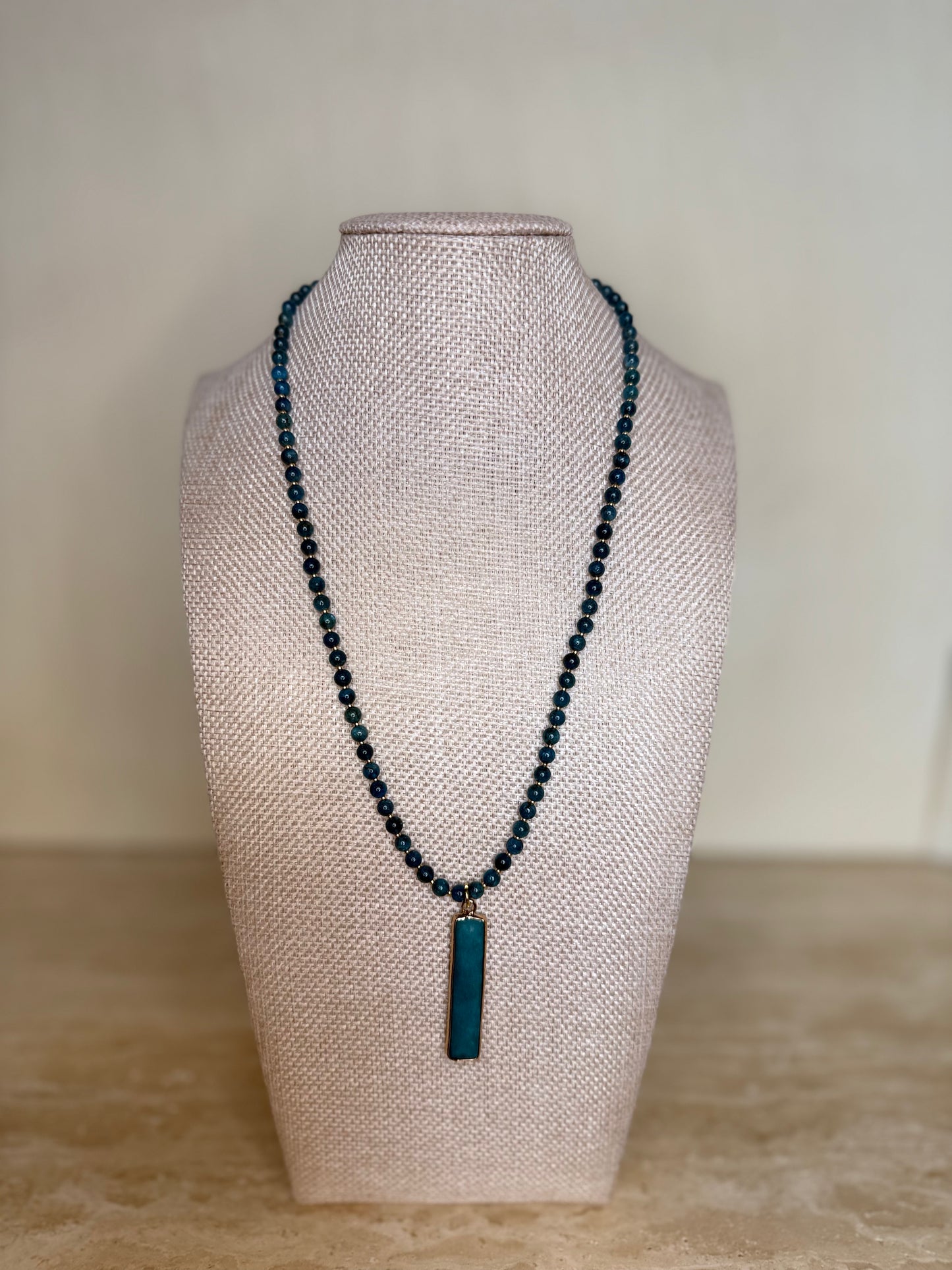 Apatite Necklace and Pendant - Gold Toned