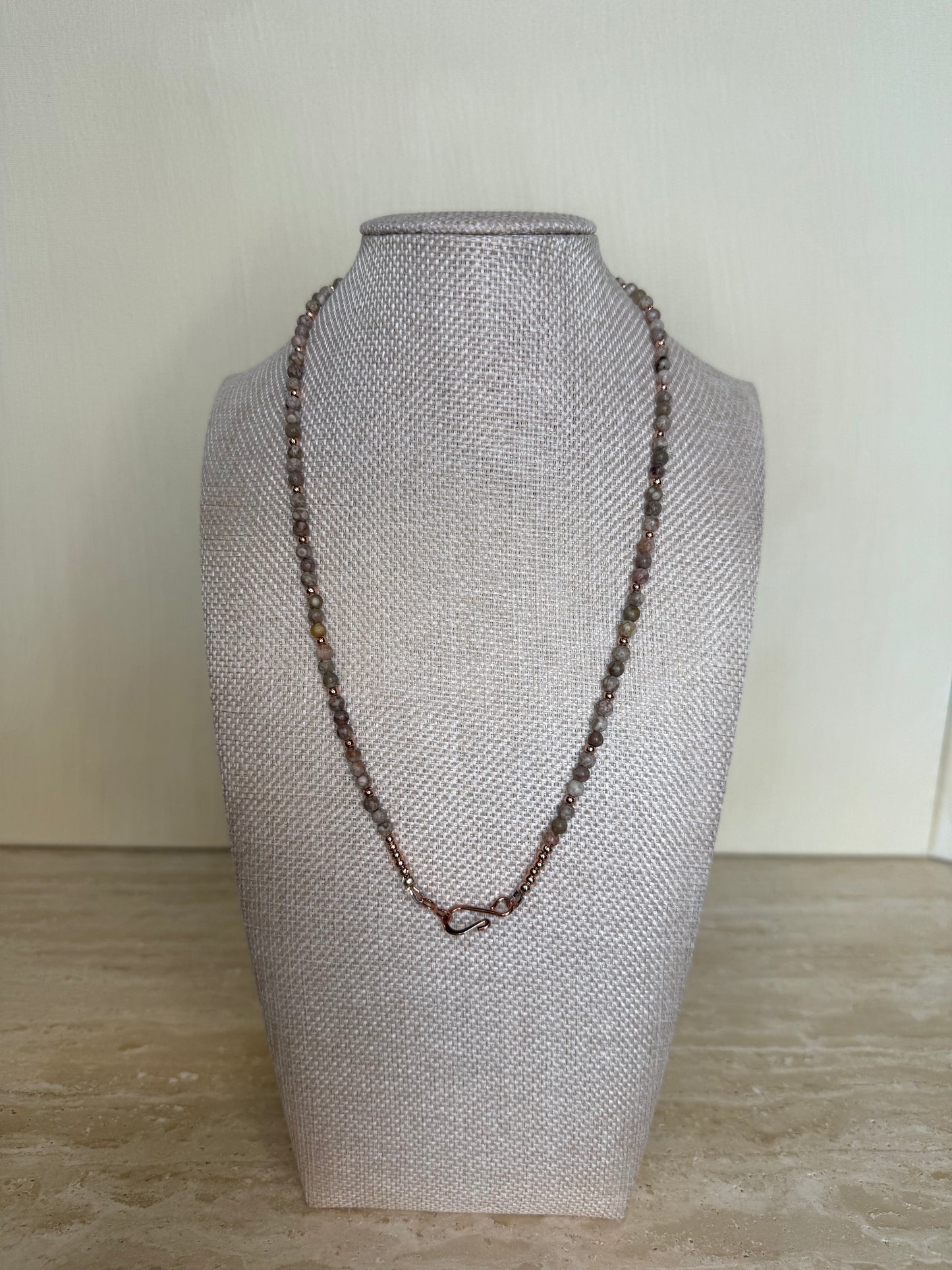 Fossil Coral Necklace - Rose Gold Toned