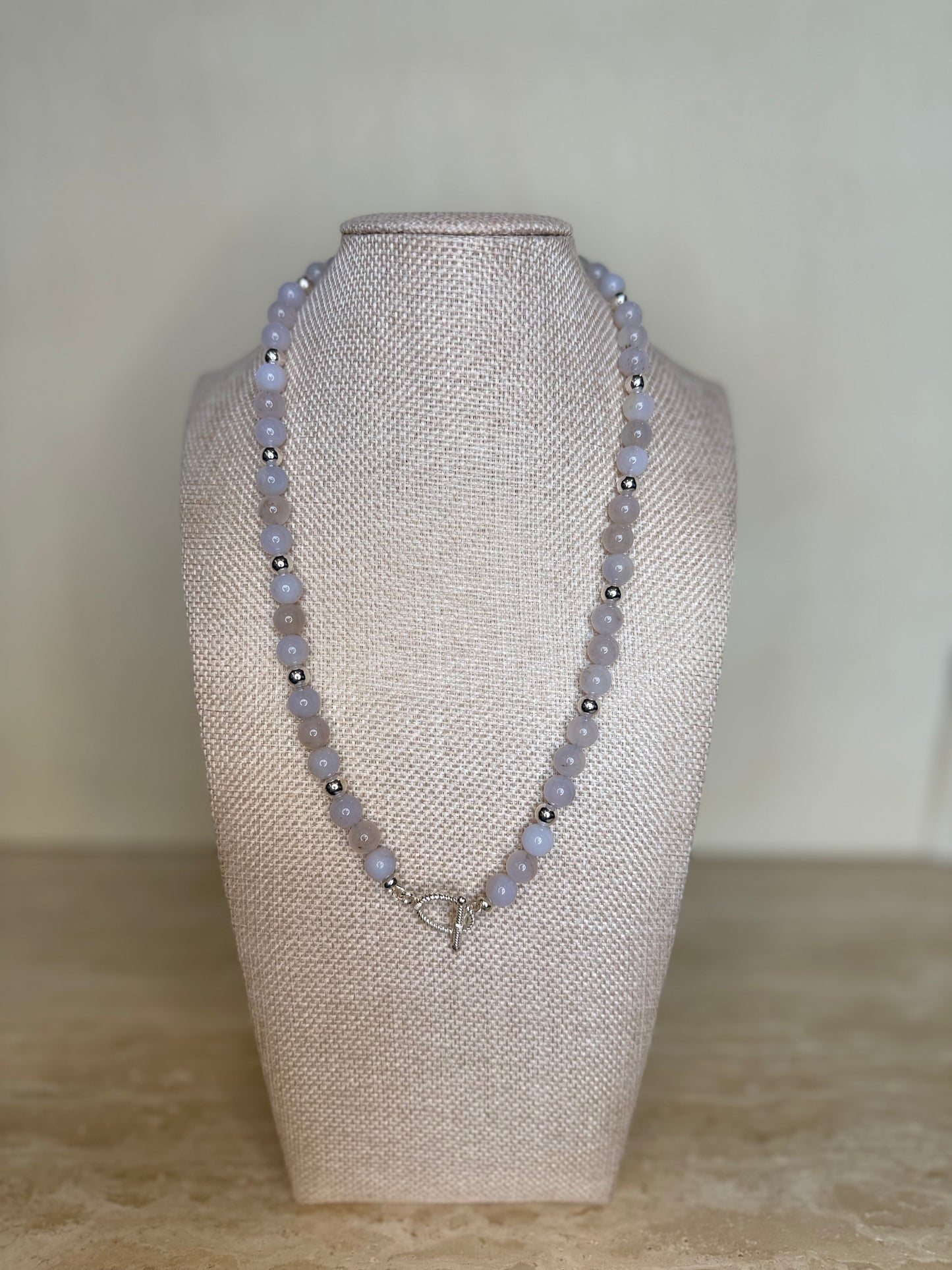 Peach Moonstone Necklace - Silver Plated
