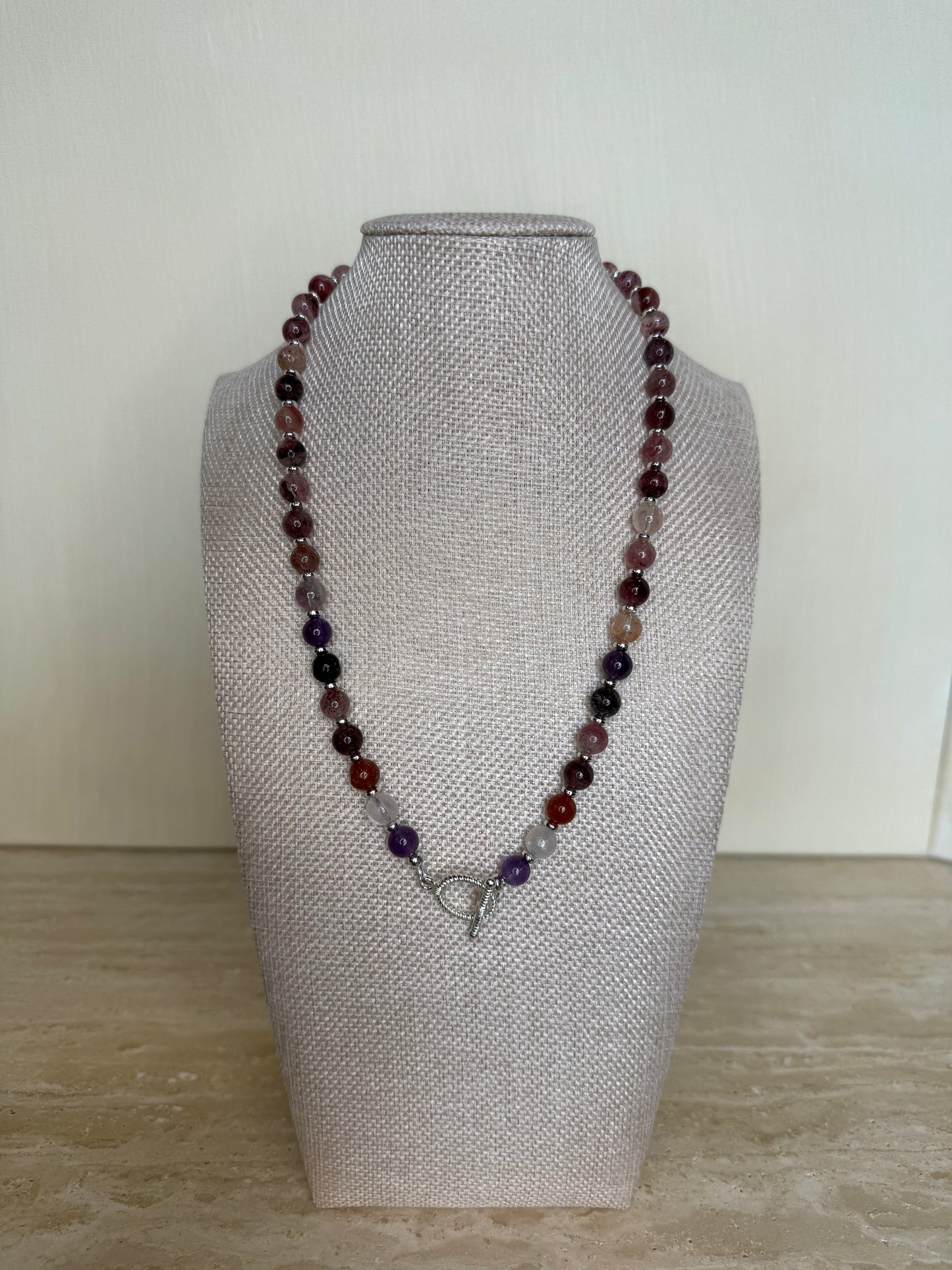 Super 7 Amethyst Necklace - Silver Plated