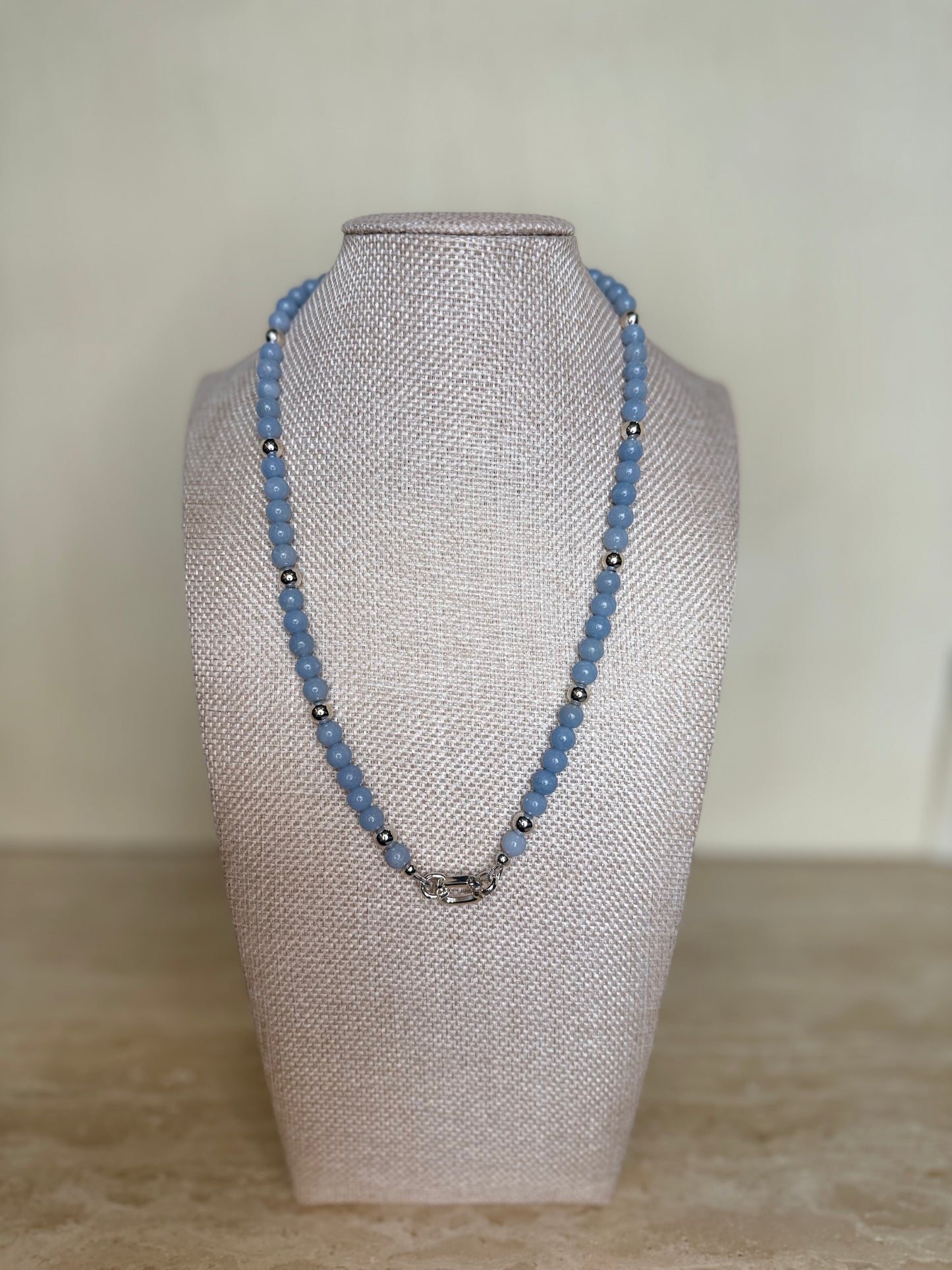 Angelite Necklace - Silver Plated